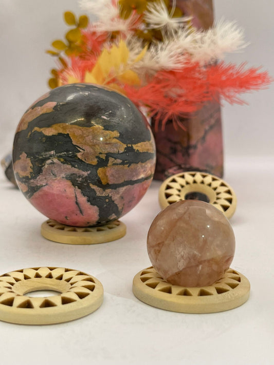 Wooden Hollow Sphere Stand | Large
