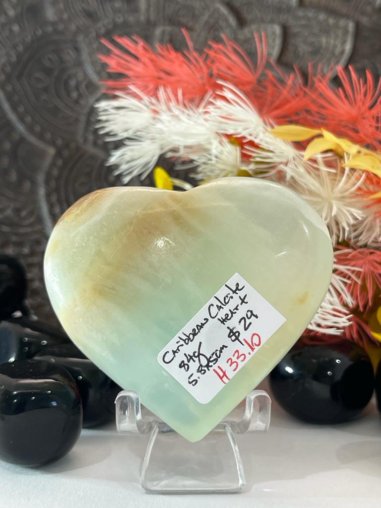 Caribbean Blue Calcite Heart 84g