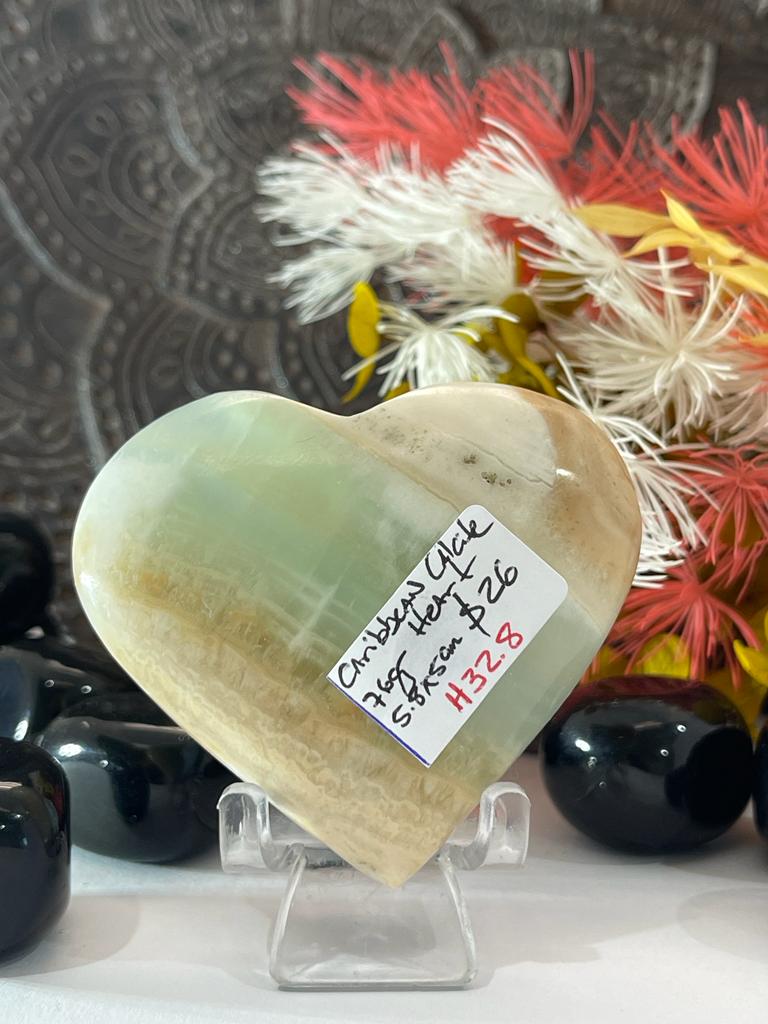 Caribbean Blue Calcite Heart 76g