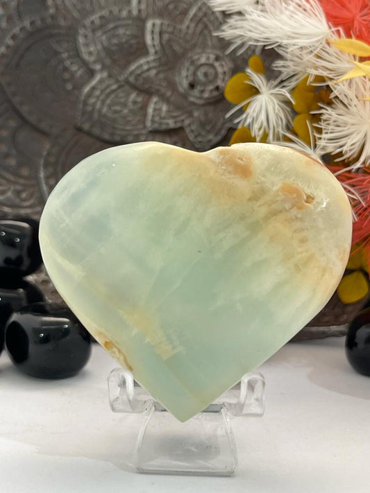 Caribbean Blue Calcite Heart 100g