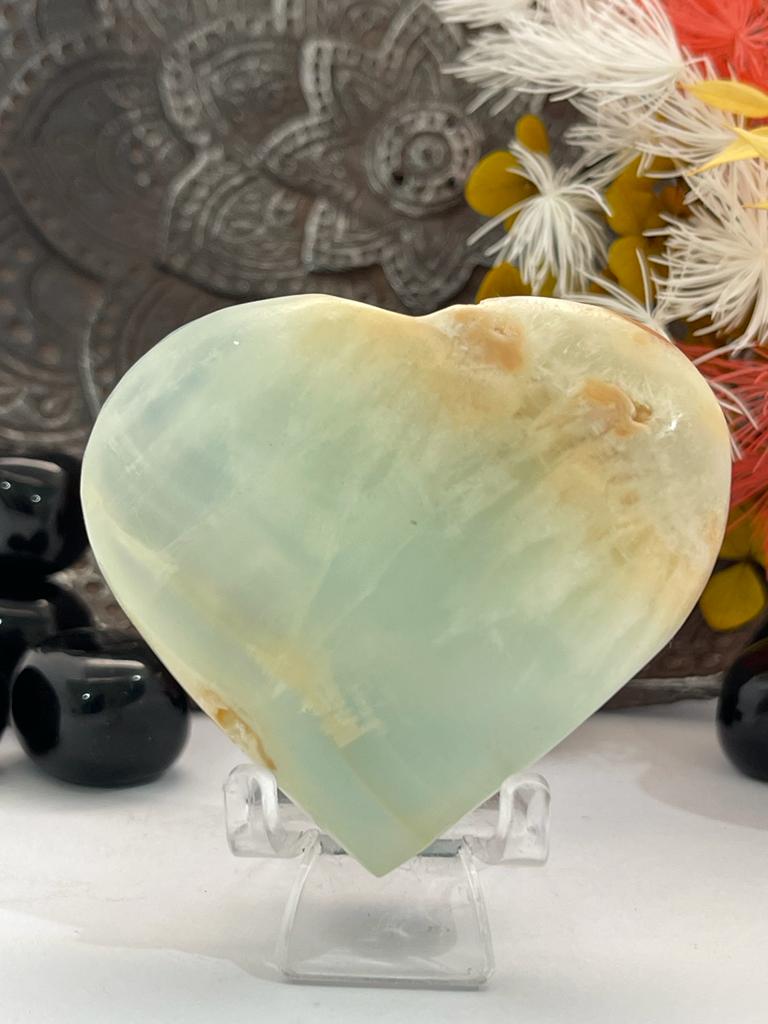 Caribbean Blue Calcite Heart 100g