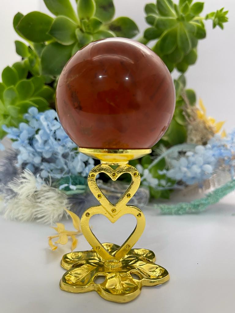 Double Heart Sphere Stand Gold