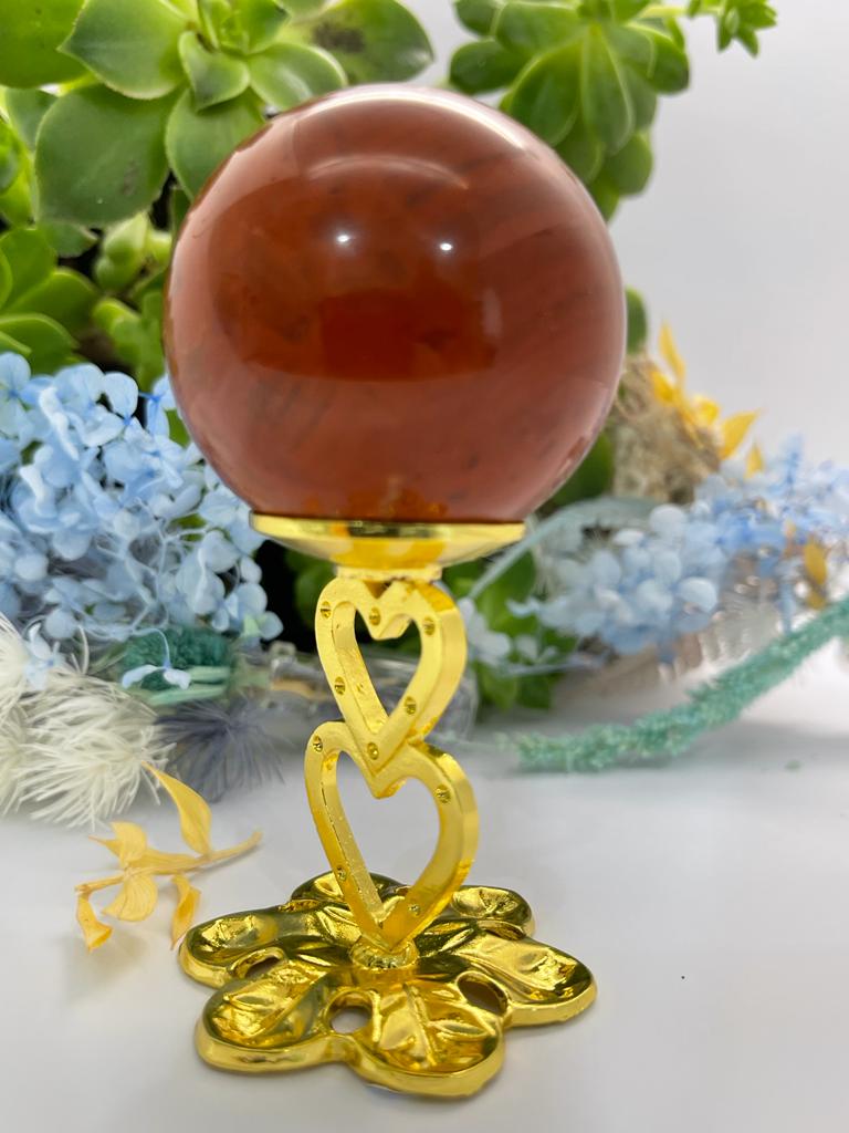 Double Heart Sphere Stand Gold