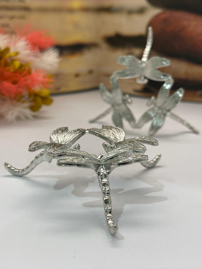 Dragonfly Sphere Stand Silver Small