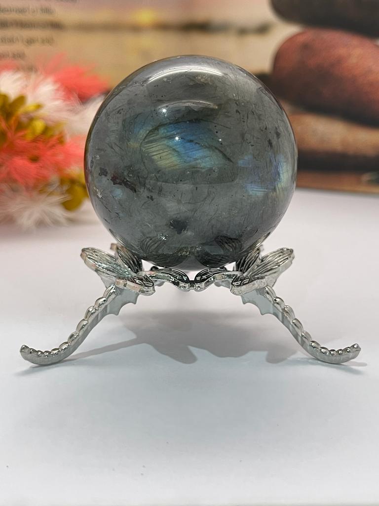 Dragonfly Sphere Stand Silver Small