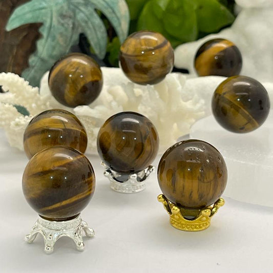 Tigers eye spheres