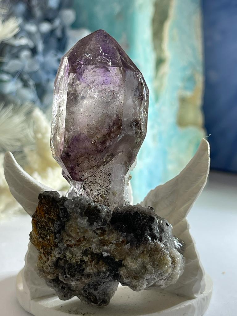 Brandberg Amethyst Sceptor Natural Point on Matrix